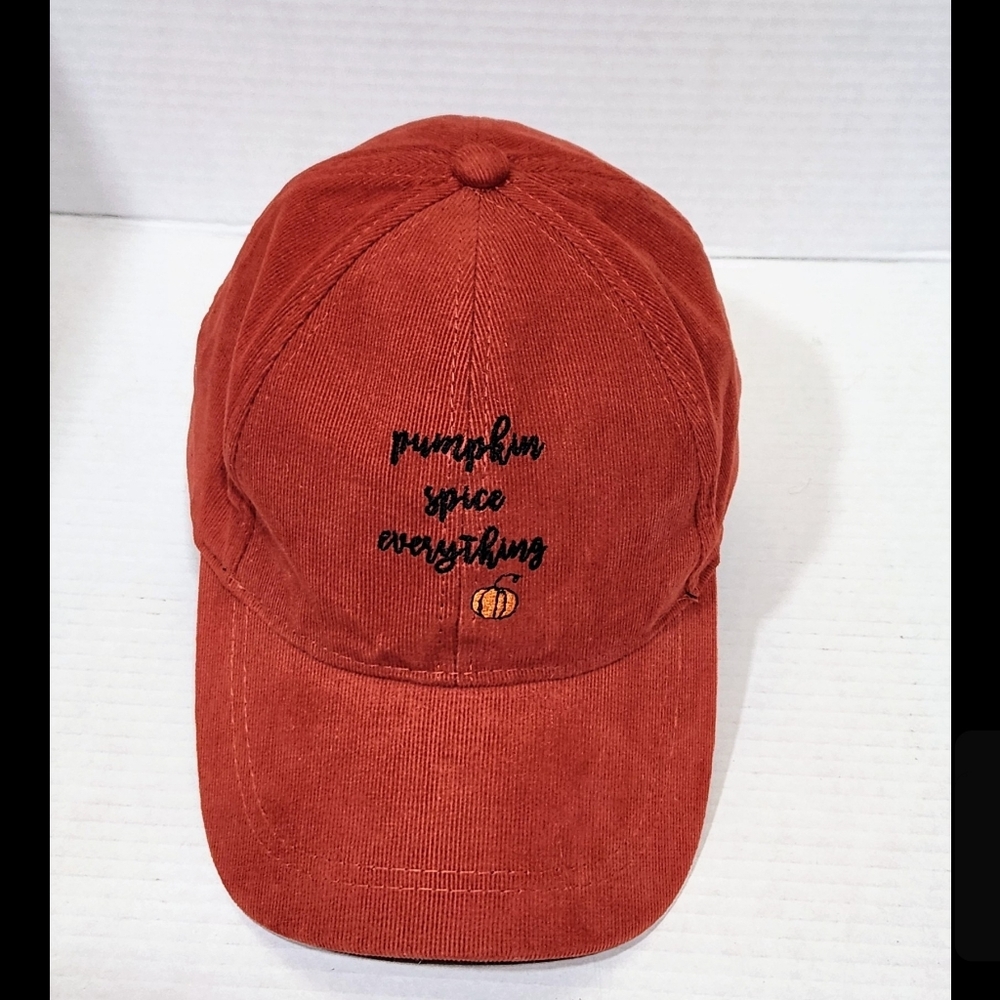 Alter'd State Hat Pumpkin Spice Everything Orange Courderoy One Size Adjustable